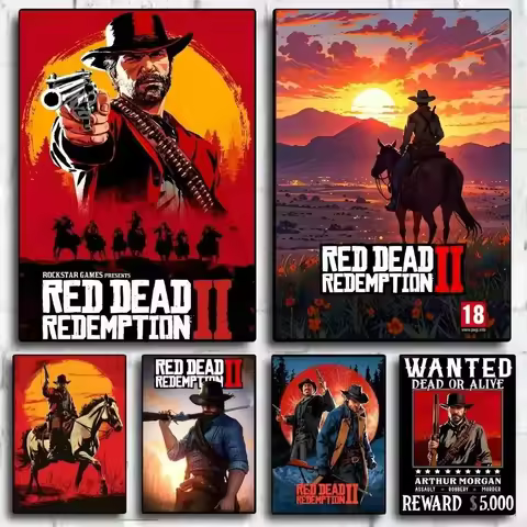 Red Dead Redemption RDR Poster Art Canvas Painting for Living Room Bar Wall Decor Home Ornament