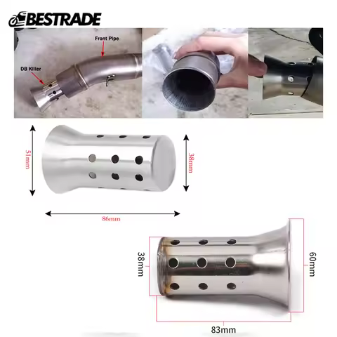 51mm/60mm Removable DB Killer Universal Motorcycle Muffler DB Killer Exhaust Pipe Adjustable Silence