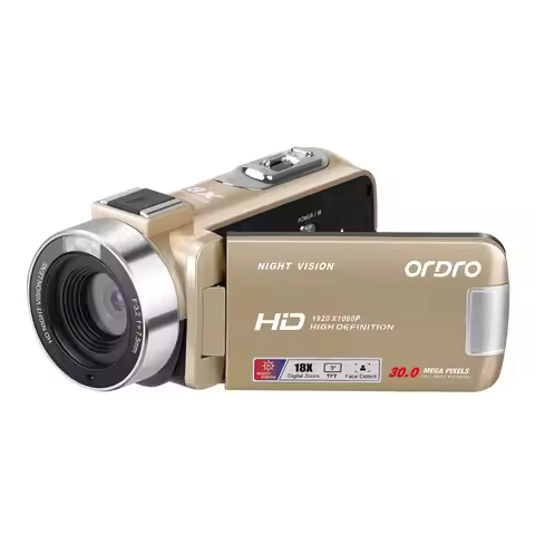 Ordro HD Camcorder 18X Digital Zoom Video Camera, 1080P Infrared Night Vision, Vintage Cheap Home Us
