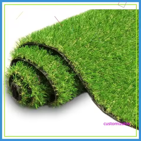 8' x 9' Realistic Artificial Turf Grass with Drainage Holes, Indoor Outdoor Lawn Mat for Garden Balc