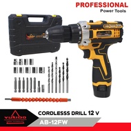 YUKIDO Mesin Bor Baterai Charger Japan Technology 12V Cordless Drill