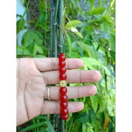 Red Jasper with Saint Benedict Bracelet
