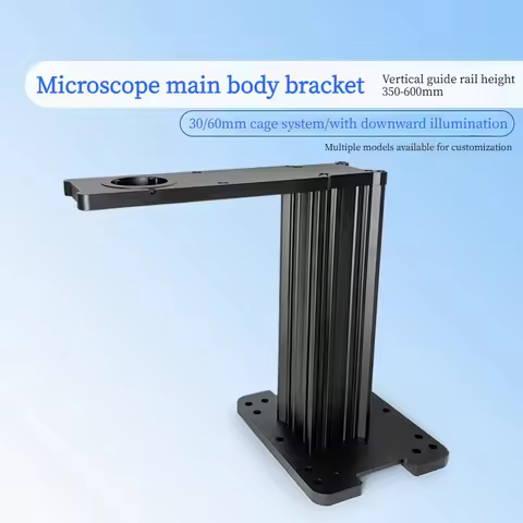 Microscope main body stand with guide rail (350-600mm) compatible with four 30/60mm cage systems equ