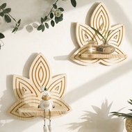 29 * 29CM Lotus Shape Creative Pine Wall Flowerpot Shelf Wooden Crafts Home Decorations High-End Fee