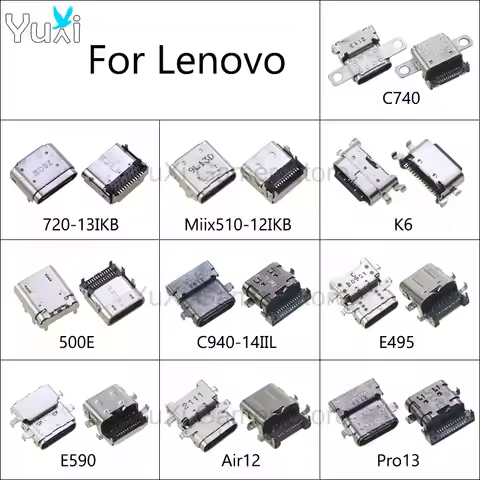 YuXi 1 Piece For Lenovo ThinkPad E495 E590 720-13IKB C740 C940 Air 12 Pro 13 Type C USB Connector DC