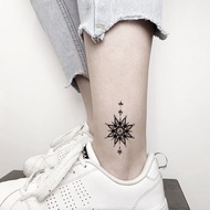 Geometric Mountain Starry Sky Dot Tattoo Sticker Waterproof Lasting Black White Simple Line Tattoo T