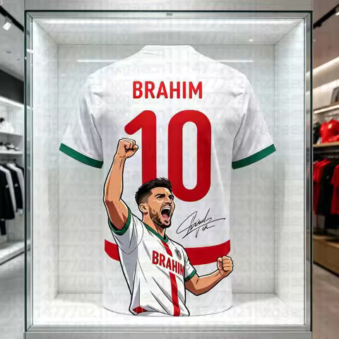 Soccer Jersey Morocco Away 2026 Brahim No.10 Printed Adult Kids Athleisure T-Shirt Summer Quick-dry 