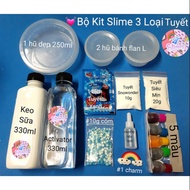 [ 99k ] Bộ Kit Làm slime 3 Loại Tuyết Giá Gốc 110k Giảm Còn 105k ( tặng thêm 1 hũ flan size L )