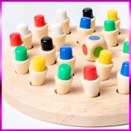 Wooden Color Imagination Chess Set, Imaginary Chess game For Kids