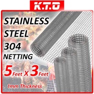 1 ROLL 1MM x 5FEET x 3FEET STAINLESS STEEL NETTING 304 SUS304 MESH WIRE BARBECUE BBQ / JARING BBQ