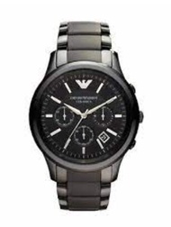 พร้อมสต็อก ！Emporio Armani Ceramica Chronograph Black Dial Black นาฬิกาข้อมือผู้ชาย รุ่น AR1452