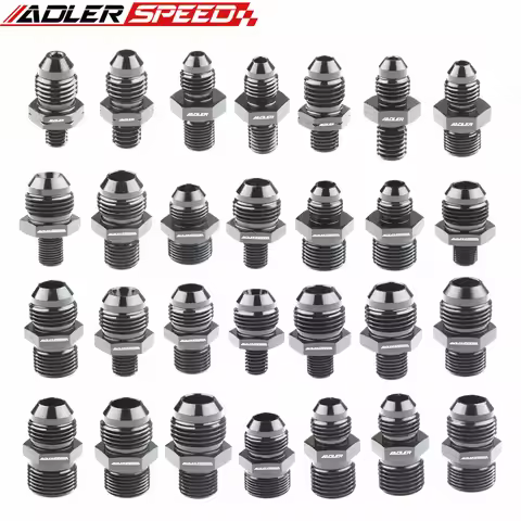ADLERSPEED Aluminum Straight Adapter Oil Cooler Fitting AN4 AN6 AN8 AN10 To M16*1.5, AN10 To M18*1.5