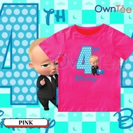 Boss Baby Birthday 04 Year Old Birthday T-shirt Baby Boy Birthday Short Sleeve Tshirt Girl Fashion U