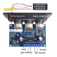 2.1 Channel Digital Power Amplifier Board with Remote Control 2x25W+50W BT5.0 Subwoofer Class D Amplifier Board DC12-20V