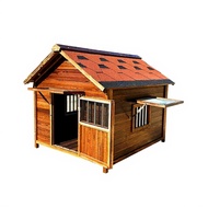 Outdoor Wooden Dog House Waterproof Shelter Elevated Floor Large Dog Cabin Easy Assembly