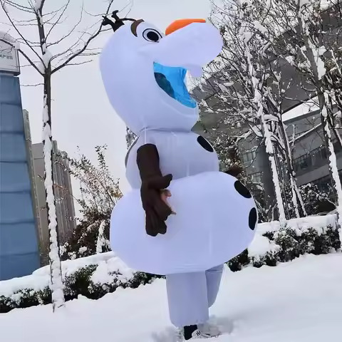 Frozen Snow Man Olaf Inflatable Costume Anime Cartoon Character Cosplay Clothes Adult Christmas Hall