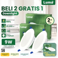 [Promo BUY 2 GET 1 FREE] LED Ceiling Downlight 9W 720LM E27 Round 92mm 3000K/4000K/6500K LUMA/ Energ