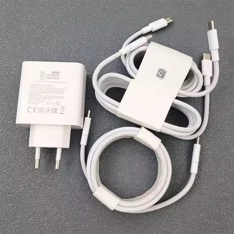 Original Huawei 100W Fast Charger EU SuperCharge PD/QC 3.0 Quick Charge 6A Type C To Tipo C Cable Fo