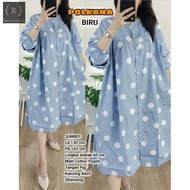 POLKANA TUNIK RAYON JUMBO MOTIF POLKADOT JUMBO WANITA CASUAL