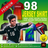 98 fabric/ sport/ t-shirt/ soccer/ jersey/ football/ club/ uniform template design - AI/VECTOR