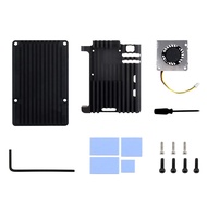 For Raspberry Pi 5 Aluminum Alloy Case Kit with Single Fan Protective Case for Raspberry Pi 5 Coolin