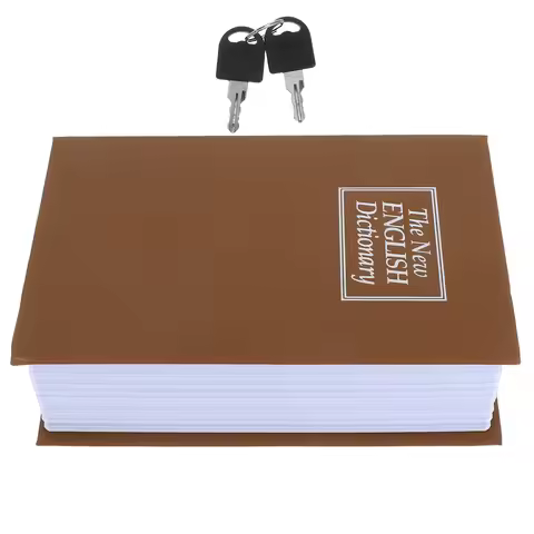 Faux Book Storage Box Hidden Safe Secret Key Lock Decorative Book Container for Cash Valuables Secur