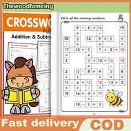 hewoodfameing Math Workbook For Kids Ages 5-8 Math:Math Crossword Puzzles Addition And Subtraction W