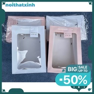 Set of 5 window paper bags containing flowers and gifts, size 35cm, white and pink, LH15A