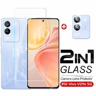 2In1 Tempered Glass Full Screen Protector Film with Camera Lens Protector For Vivo V29e V29E 5G 2023