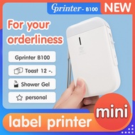 Gprinter B100  Portable Label Printer Handheld Name Price Sticker Thermal Label Printer Pocket Mini Size BT Wireless Connection for Home Office Supermarket Store