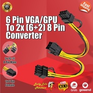 Gpu Vga 6 Female To Dual 2x 8 6 2 Male Psu Power Converter