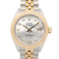 Rolex Datejust 10P 鑽石隨機序號腕錶 18K（黃金）不鏽鋼女士白色珍珠貝母錶殼 全新 279173NG