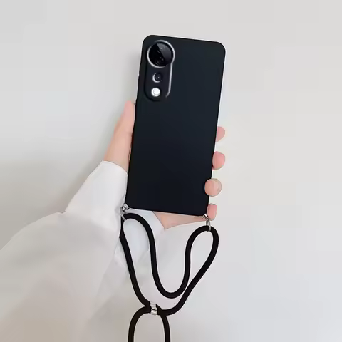 For Vivo V50 Lite 5G Soft Lanyard Crossbody Necklace Strap Cord Chain TPU Case for VIVO V50lite V 50