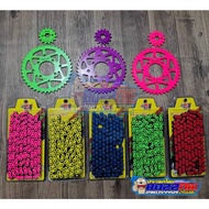 ♞Colored Sprocket And Chain 14-41-415 Raider150 Carb And Raider150fi