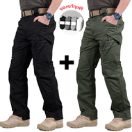 ❗ซื้อ 1 แถม 1❗ IX9 ผ้าฝ้าย 100% ผ้ายืดมัลติฟังก์ชั่เมืองยุทธวิธีกางเกงกีฬาผู้ชายกางเกงคาร์โก้ผู้ชายก