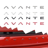 Glossy Black For AVANTE Hyundai Letter Metal Logo Badge 3D Stickers Trunk Emblem Decal Decoration Ca