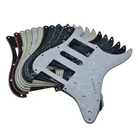 KAISH 11-Hole Modern Standard ST HSH Pickguard Round/Square Corner Humbucker Hole for American Fende