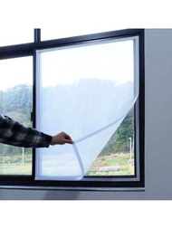 1入組白色可調節的透氣窗戶網,無痕防蚊玻璃纖維網,可拆卸和可定製的夏季防蒼蠅網