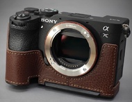 LIM'S Genuine Italy Leather Camera Half Case & Dovetail Plate for Sony A7CII A7CR A7C2 Case Cover [B