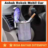 Asbak Rokok Mobil Car Ashtray LED Light  / Asbak Tepat Wadah Holder Abu Rokok Roko Dalam Mobil Porta