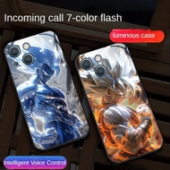 Samsung Galaxy A22 A32 A52 A52S A51 A71 A12 M12 A72 A42 A50 A50S A30S A70 A70S A21S A31 S10 S9 Plus Note 10 Lite 4G 5G Saiyan Colorful Glowing Luminous Flash LED Light Phone Case