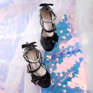 Phong Cách Lolita Giày Gót Giữa Có Nút Thắt Bướm Mềm Bé Gái Phong Cách Nhật Bản Tiệc Trà Ngôi Sao Đi