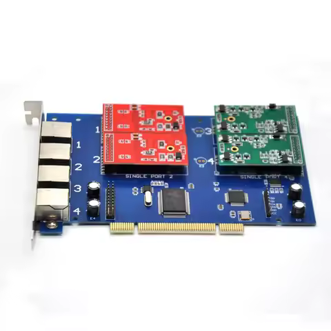 New TDM410P Asterisk PCI card with FXS/FXO ports analog voice telephony card Asterisk/Trixbox/Elasti