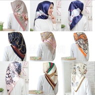 🌷Tudung Bawal Realeos Muslimah Bawal Satin Printed Hijab Silk Tudung Scarf