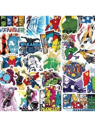 50入組復仇者聯盟漫畫貼紙,防水pvc漫畫裝飾,適用於行李箱、吉他、水杯、手機殼、筆記本禮品貼紙
