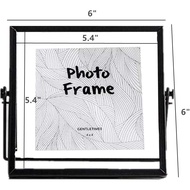 Leoyoubei Floating Glass Frame,Vintage&Real Glass Photo Frame Collection Metal Geometric Picture Fra