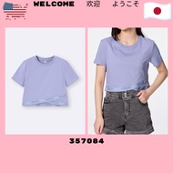 20NB26 GU SIZE LARGE 357084 GIRLS LOGO JACQUARD TSHIRT ENERGIZE PURPLE CROPPED TOP CASUAL APPAREL JP