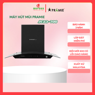 Máy hút mùi Pramie AC23-700 – Kính cong sang trọng động cơ đôi mạnh mẽ công suất 1100 m³/h