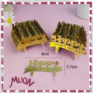 Cake Topper Gold Small Gold Happy Birthday Cake Decoration G11 Per Piece