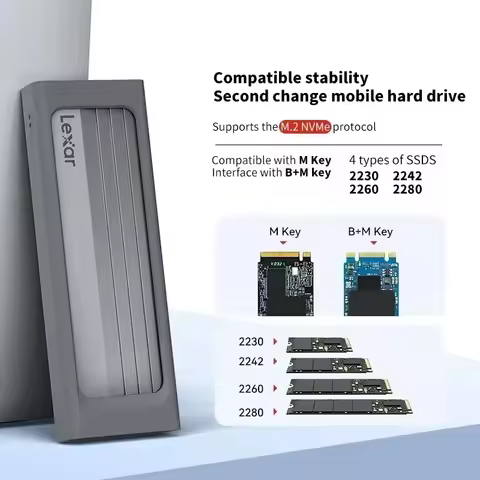 Lexar E300 USB3.2 Gen2 M.2 NVMe SSD External Enclosure Portable Hard Drive Box For PC Laptop DIY Sto